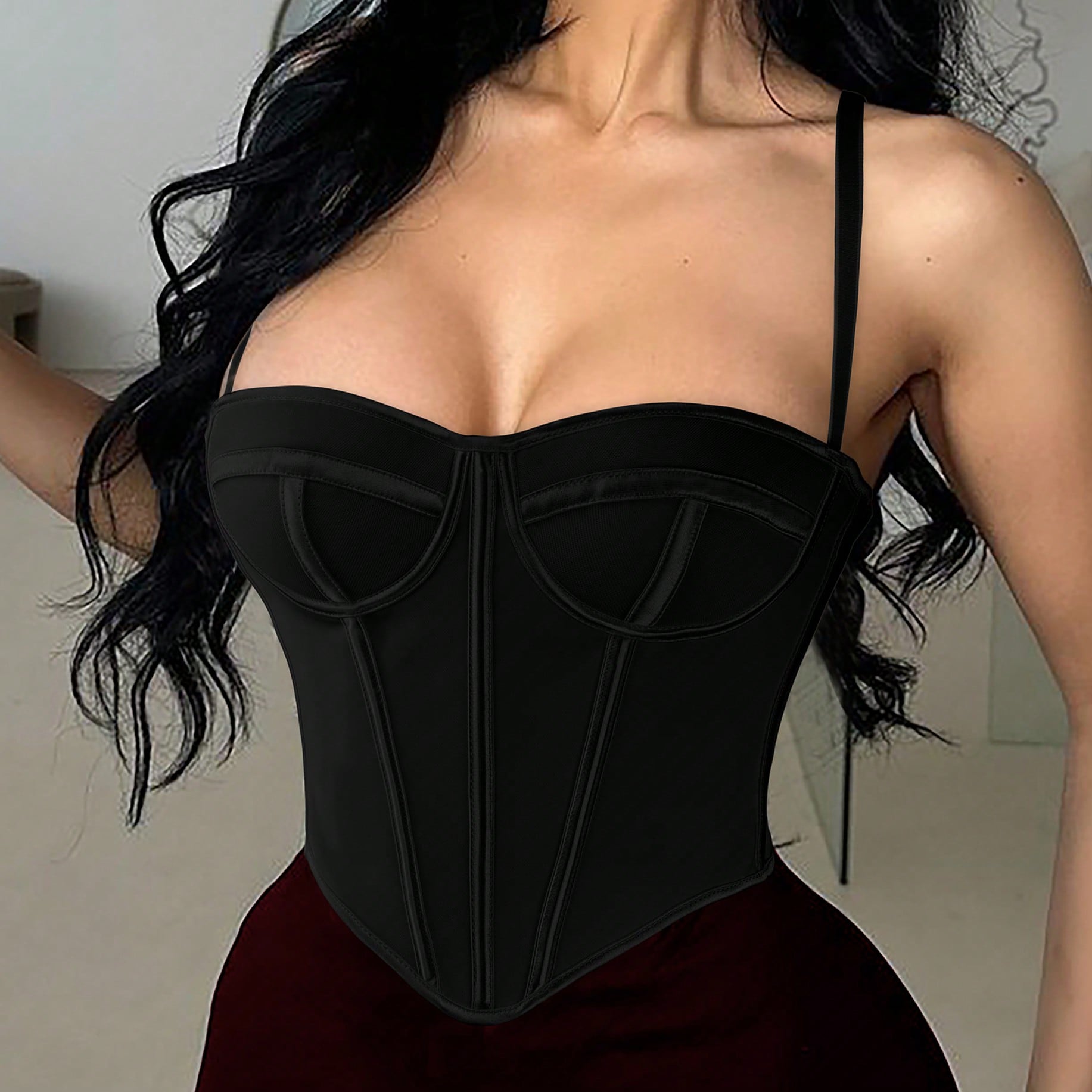 Women's Multi-Color Satin Sweetheart Corset - Slim Fitted Boned Crop Top, Y2K Streetwear
