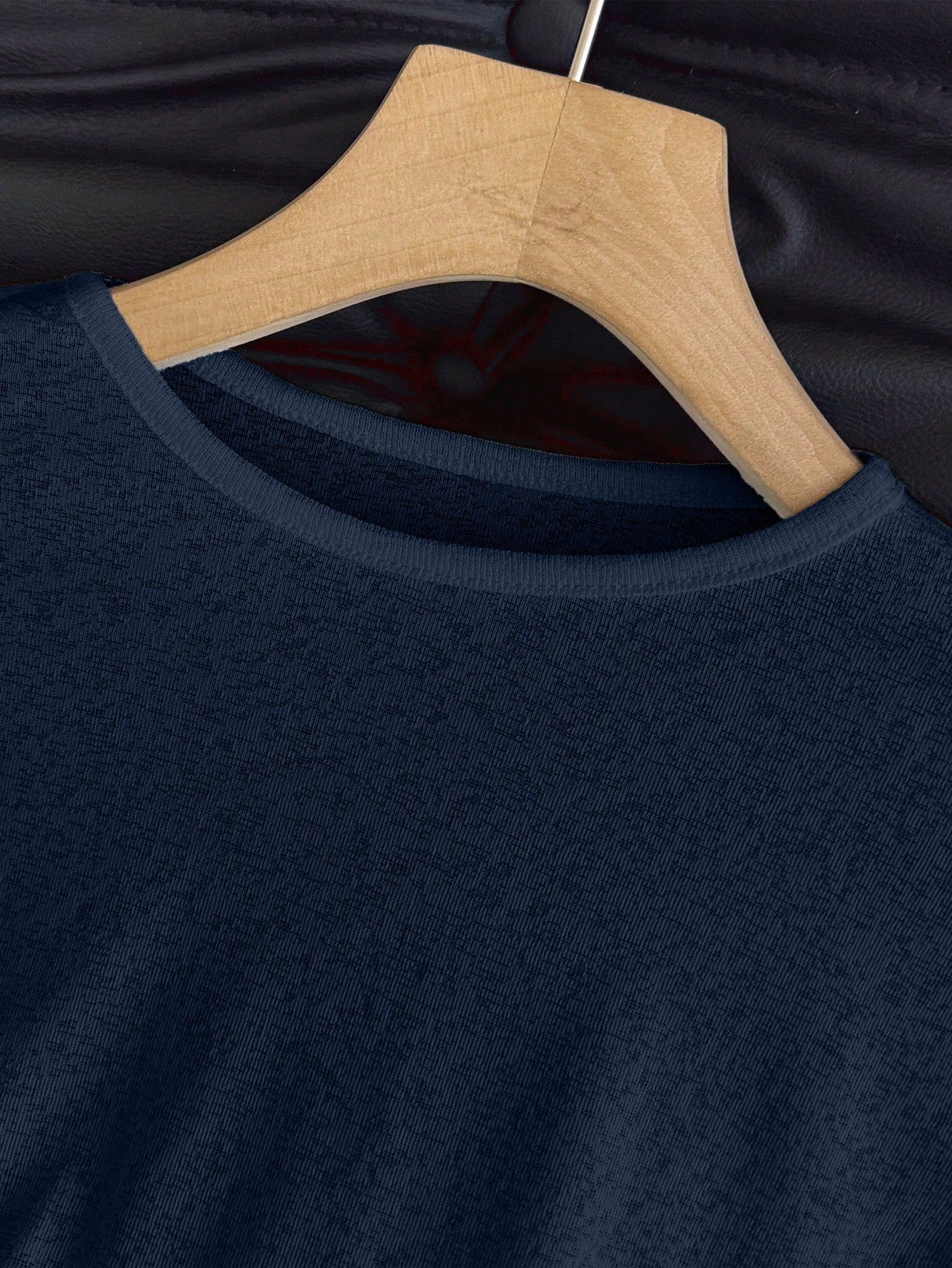 Women's Women Basic Navy Blue Long Sleeve T-Shirt Slim Fit Crew Neck Tee