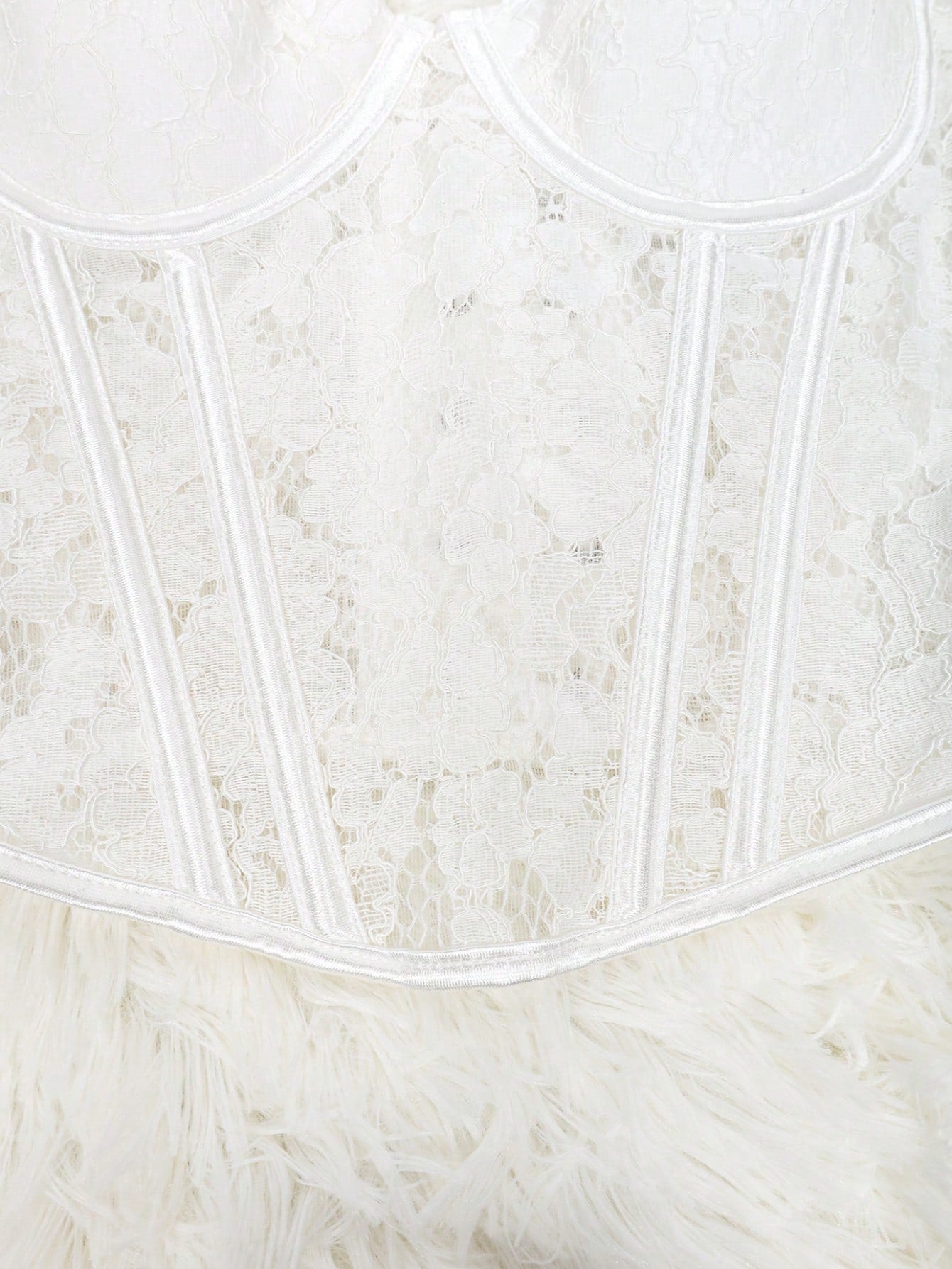 Women's White Lace Corset Top