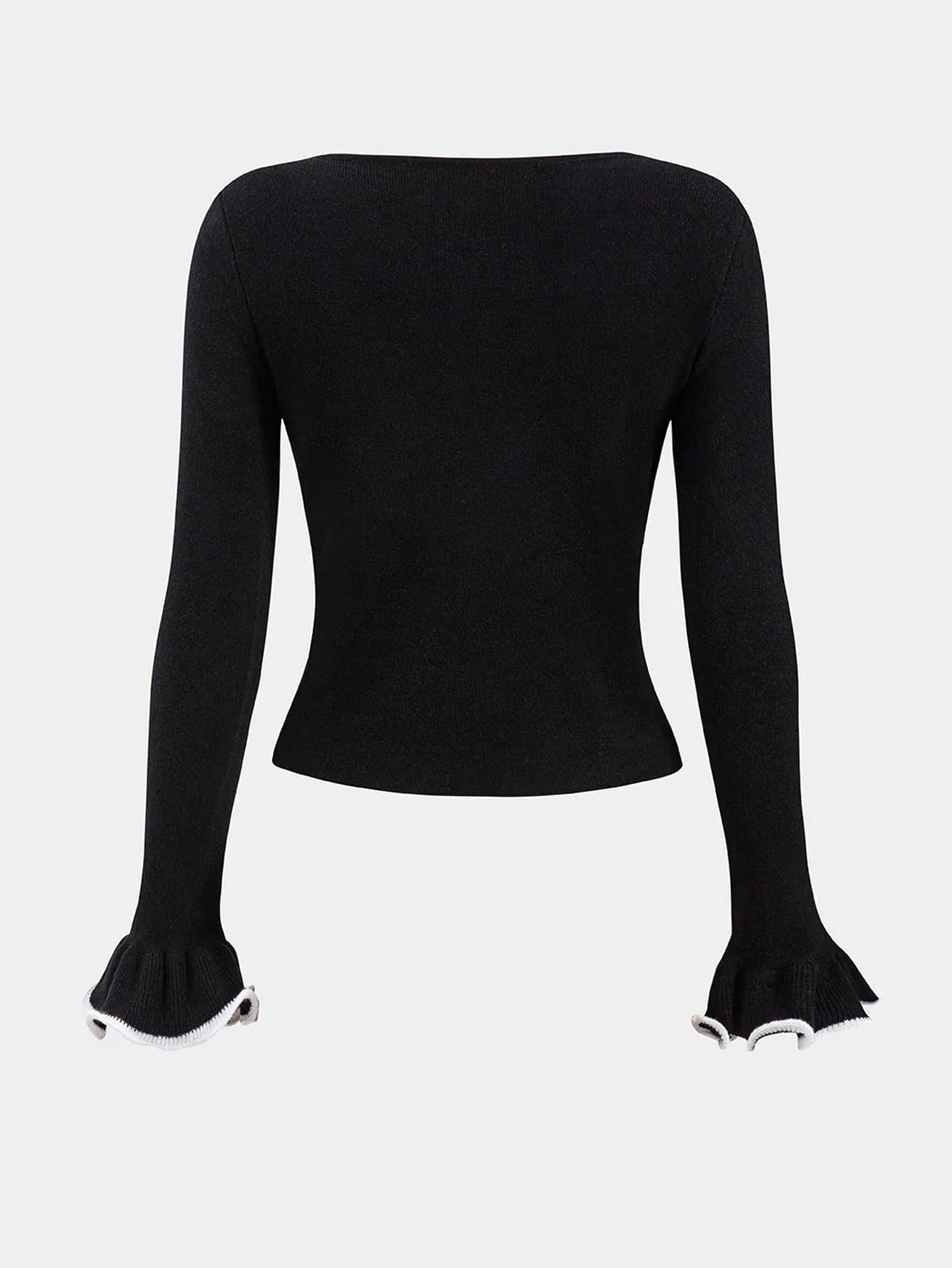 Women's Black Knit Bodycon Midi Dress