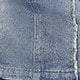 Women's Blue Denim Mini Skirt with Front Slit