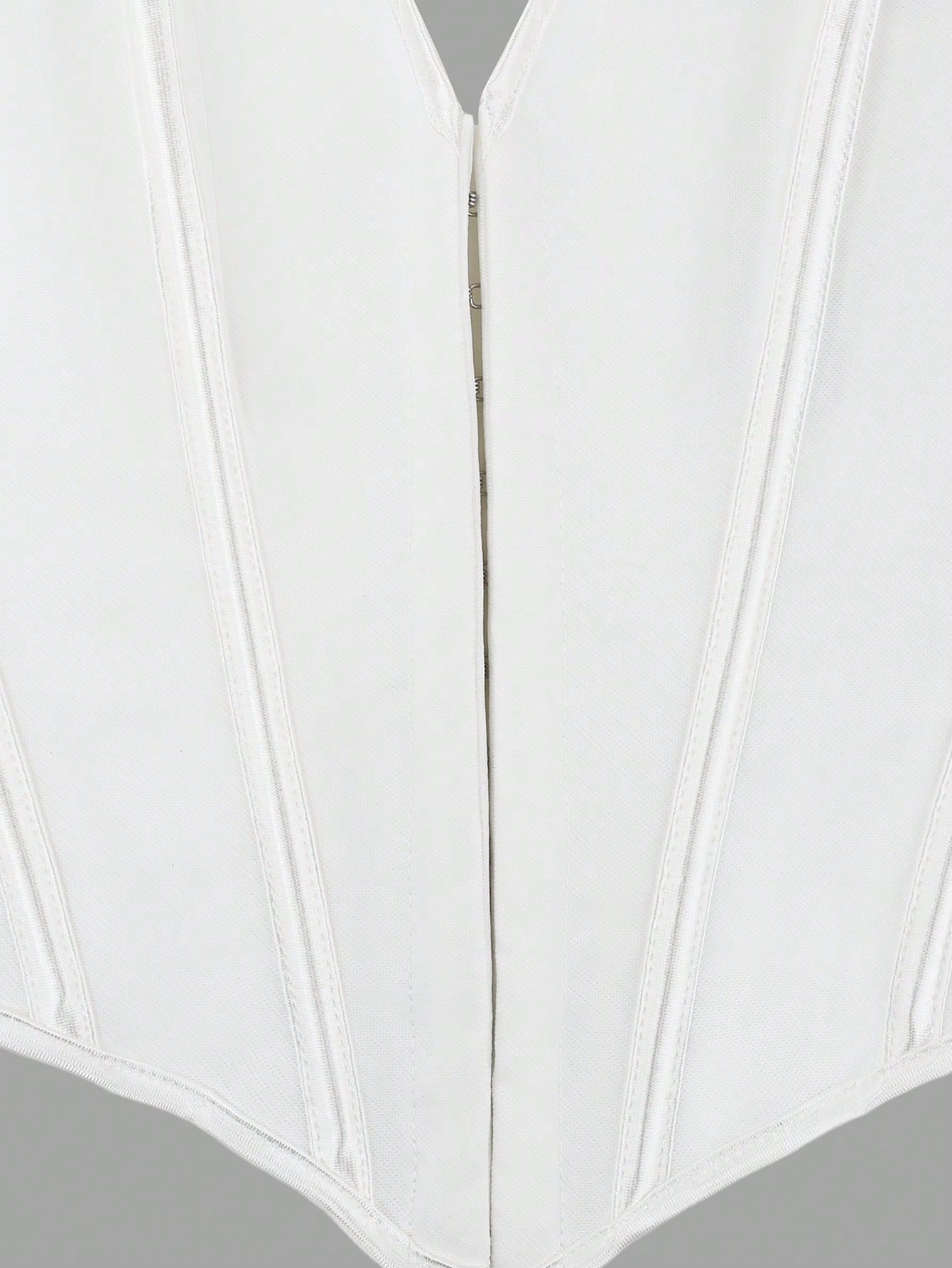 Women's Elegant White Boned Corset Top with Hook and Eye Closure