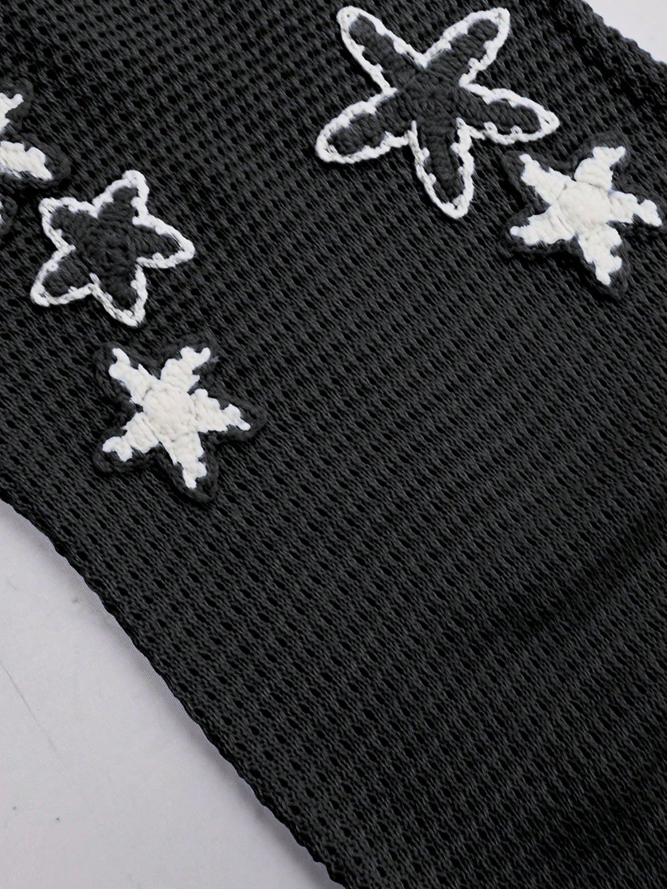 Women's Black Starfish Pattern Halter Neck Crochet Maxi Dress