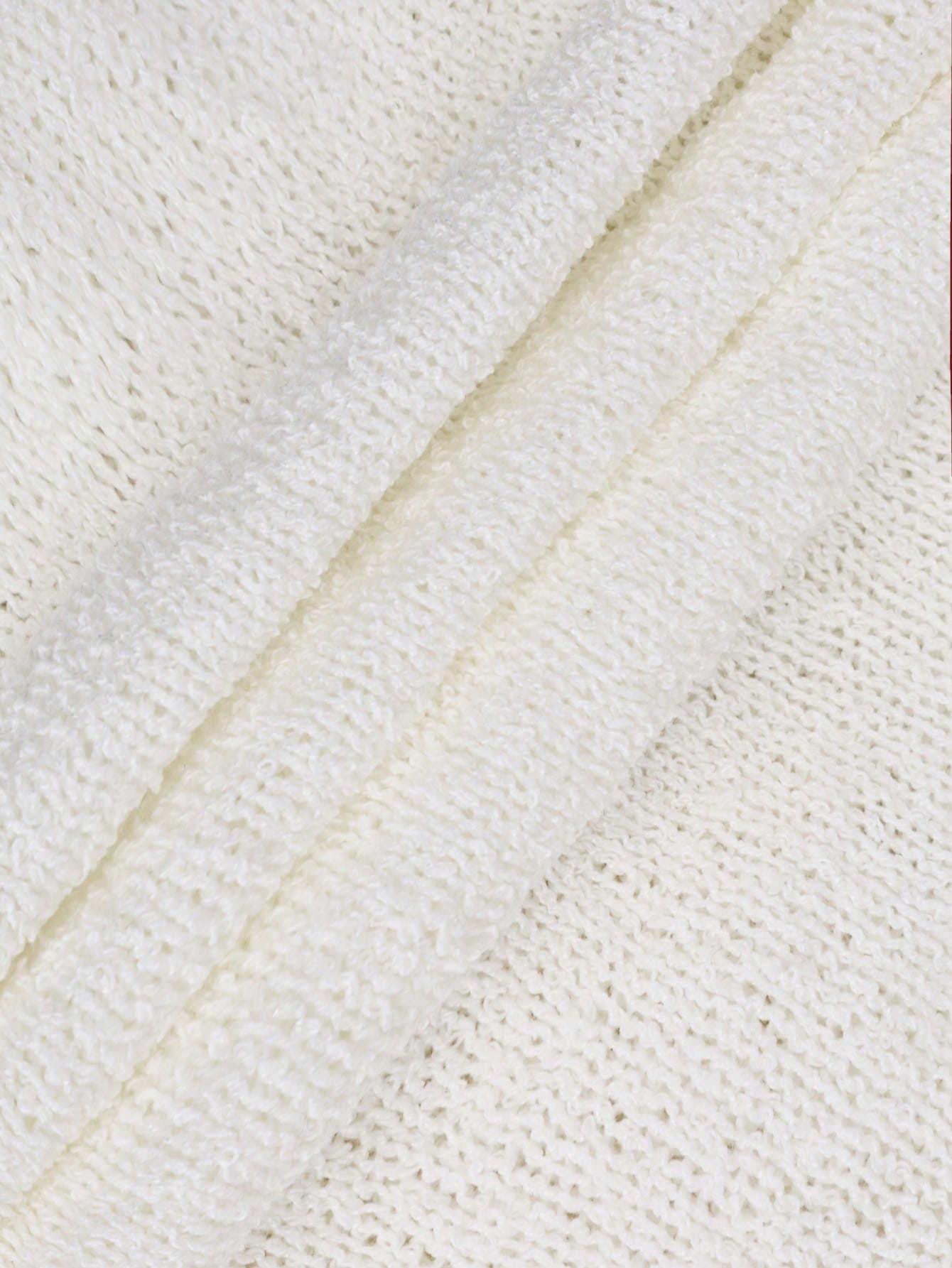 Women's White Ribbed Knit Henley Top with Button Placket