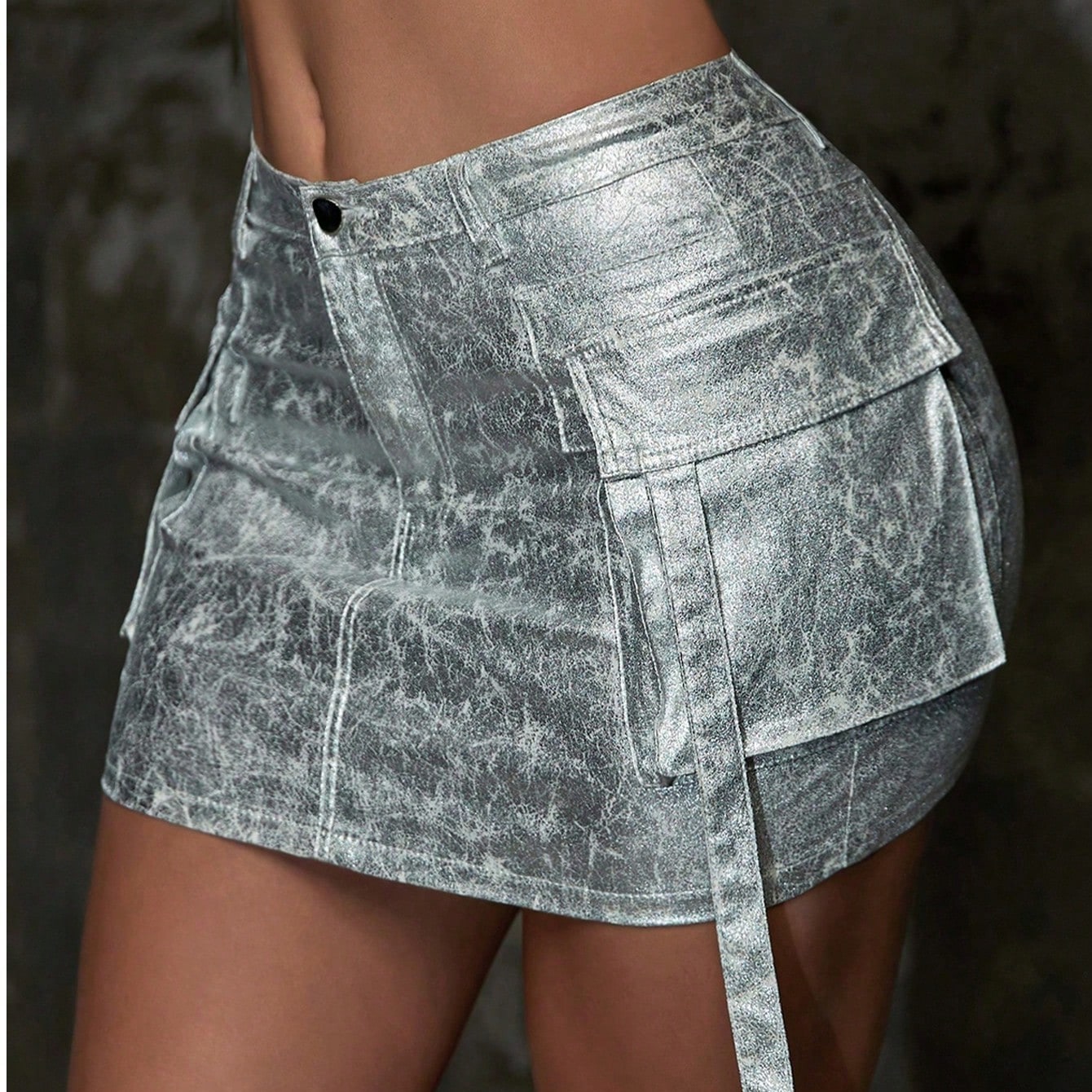 Women's Silver Corset Bustier Top