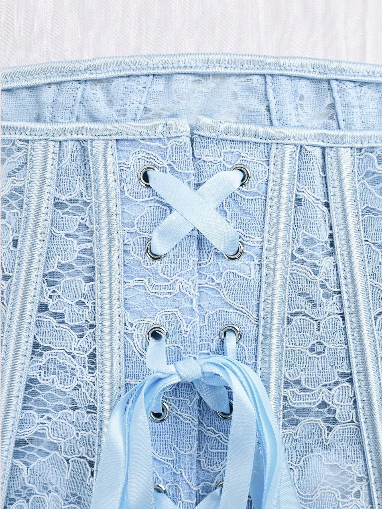 Women's Blue Lace Corset Top