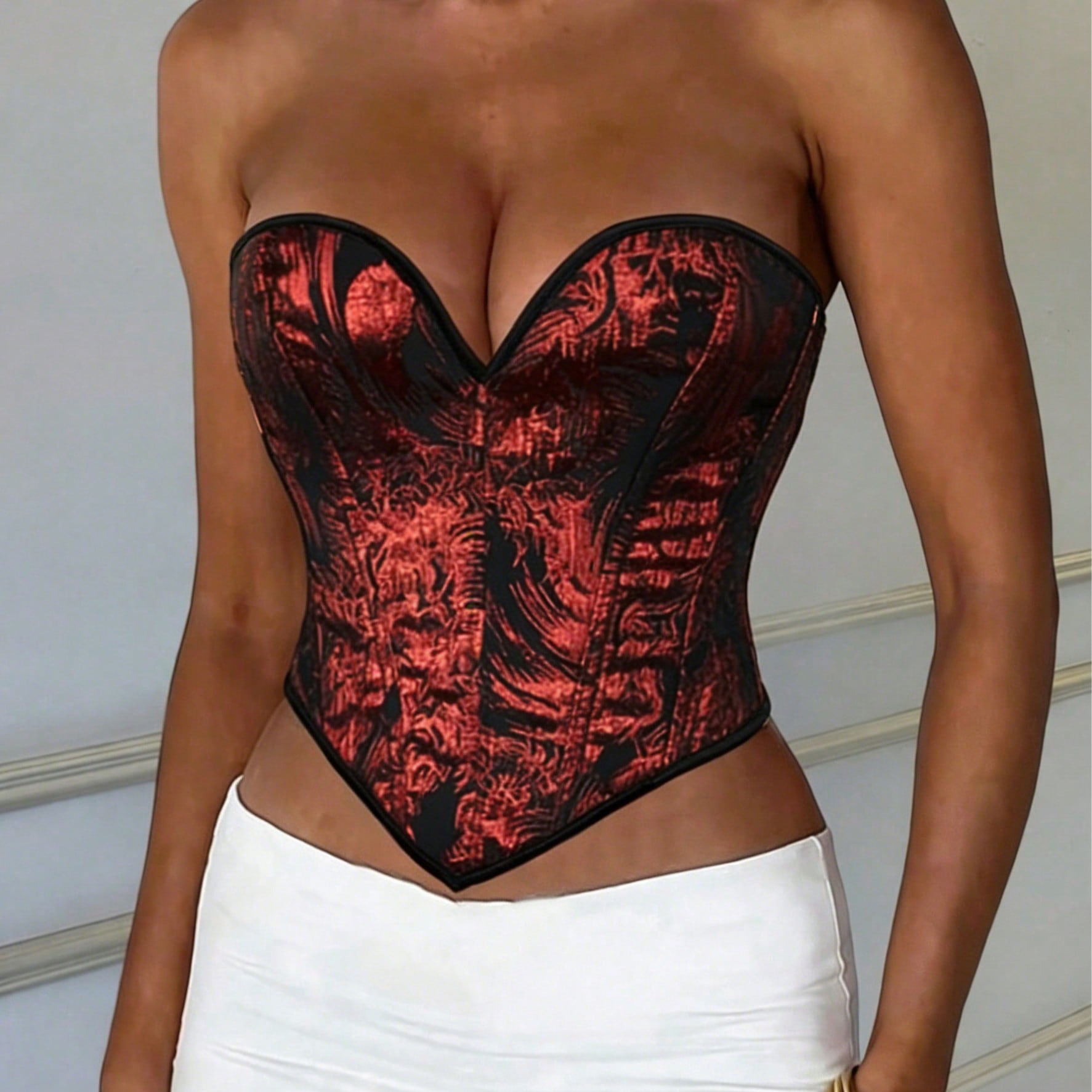 Women's Burgundy Corset Bustier