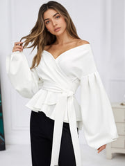 Women's White Short Sleeve Button Up Blouse