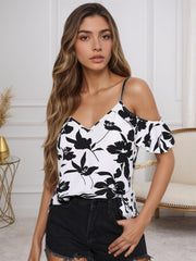 Women's White Short Sleeve Casual Blouse