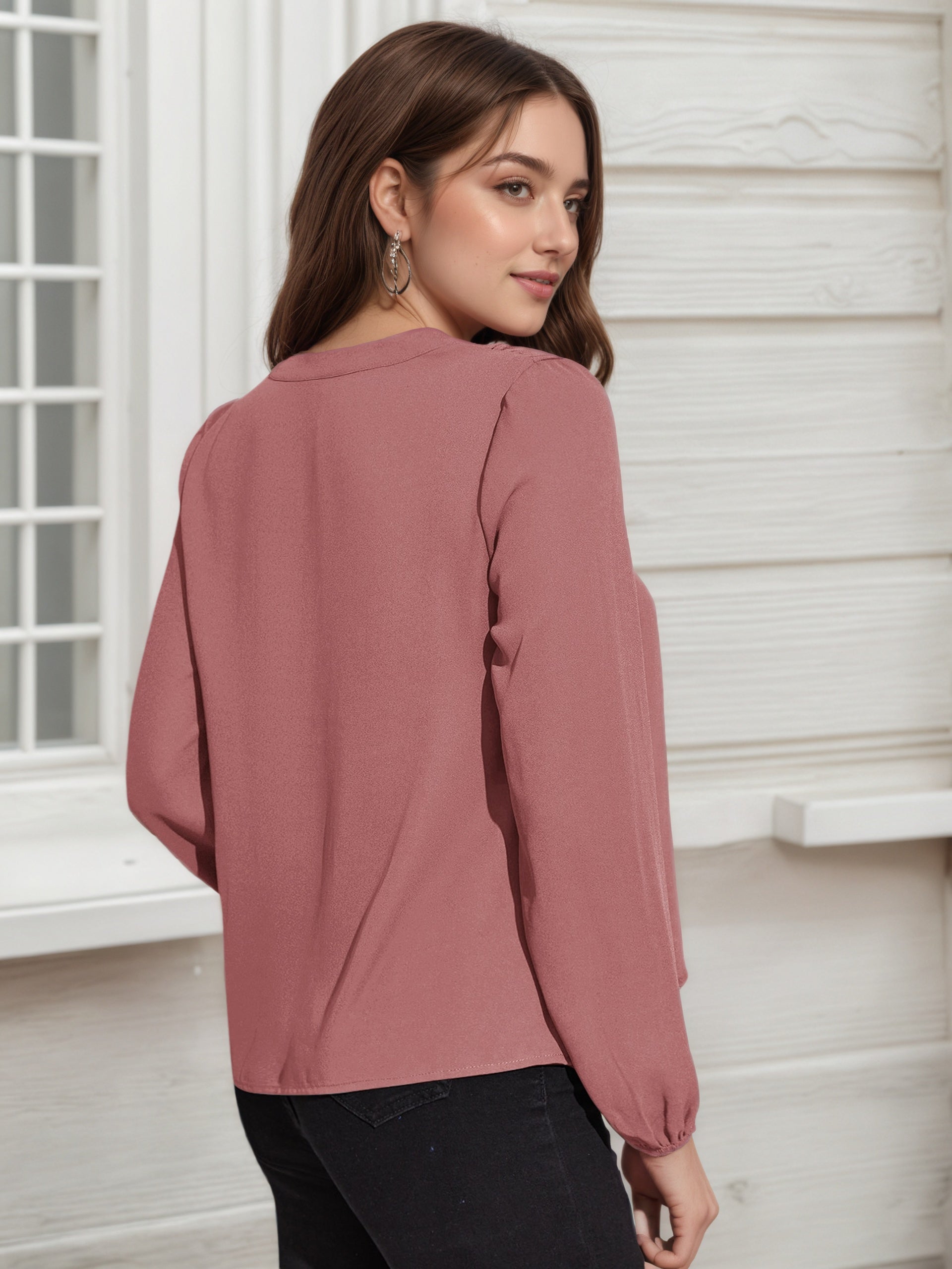 Women's Multi-Color Printed Long Sleeve Blouse