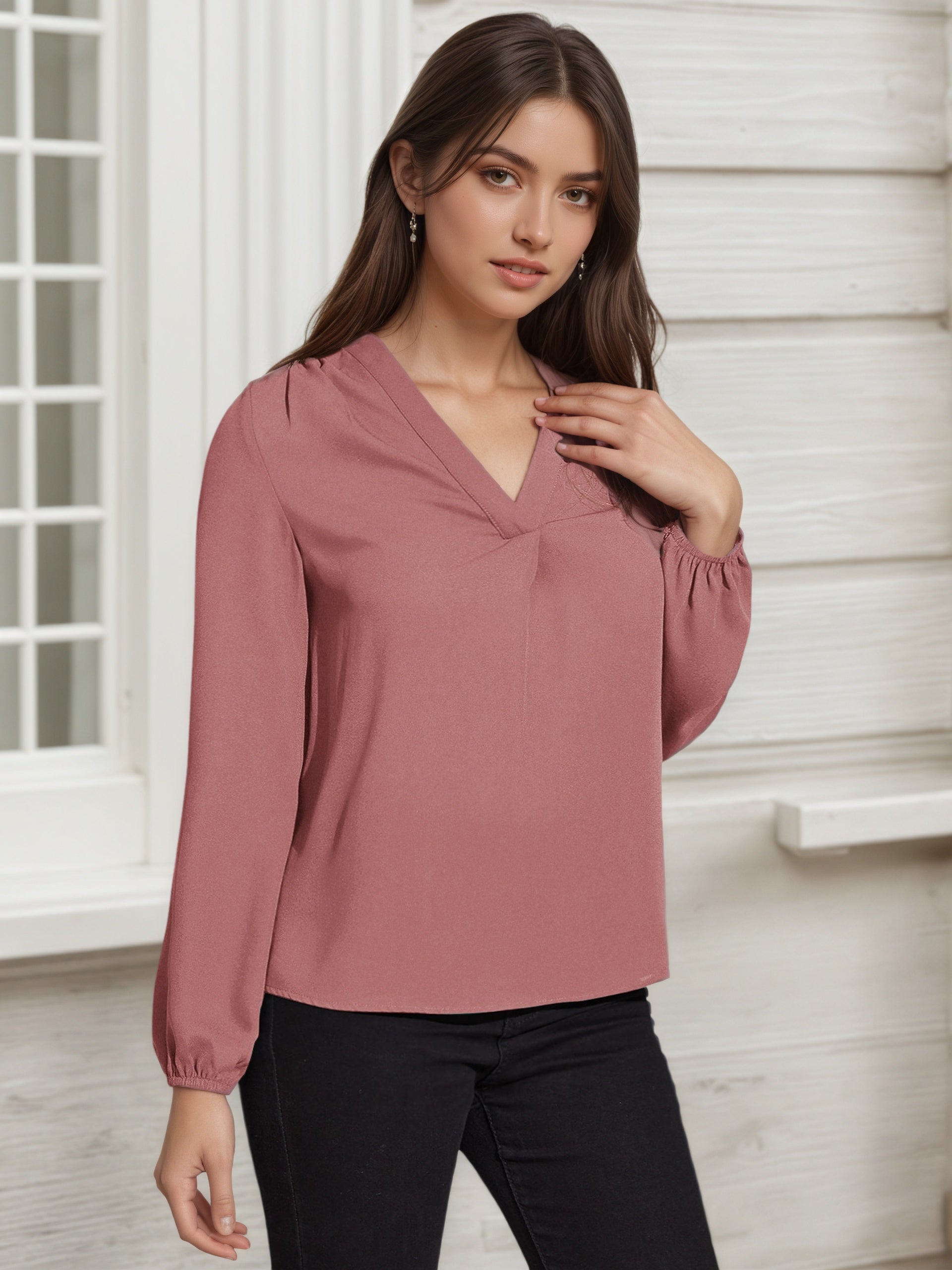 Women's Multi-Color Printed Long Sleeve Blouse