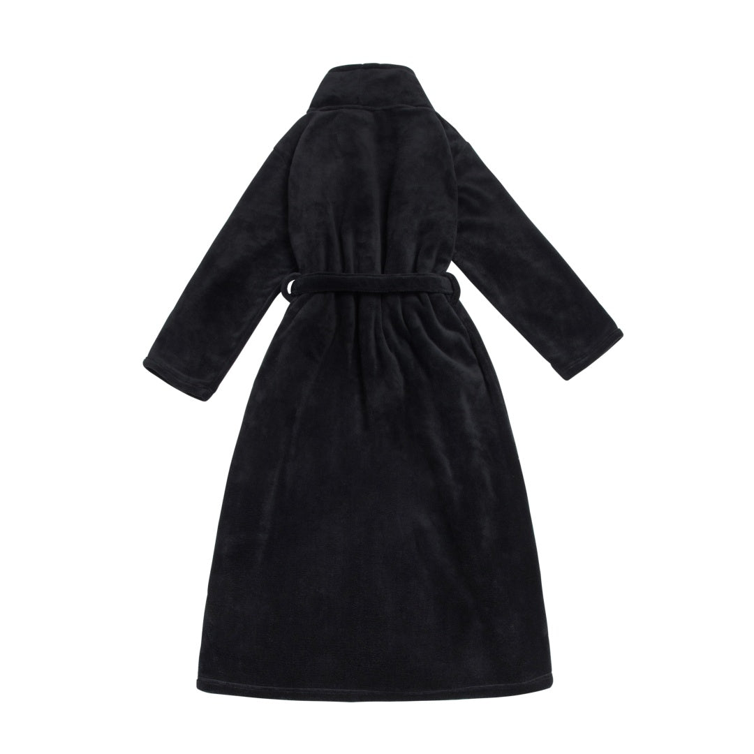 Women's Solid Color Faux Wool Plush Warm Long Robe - Cozy Loungewear Sleepwear