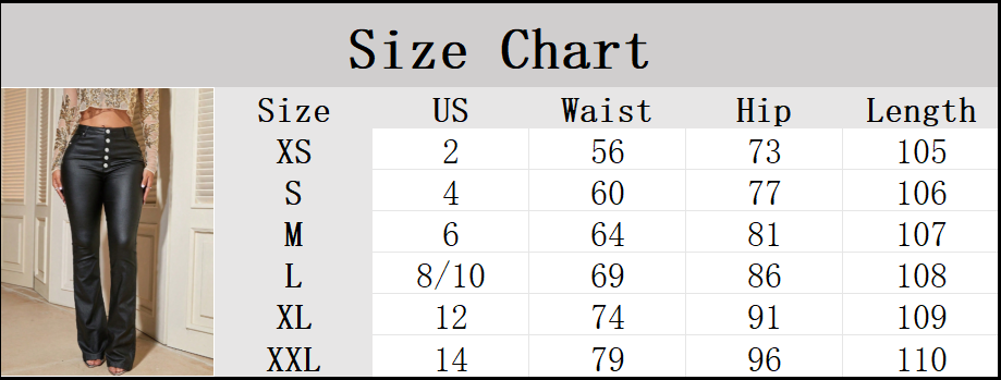 Apperloth Women Single Breasted PU Leather Long Pants