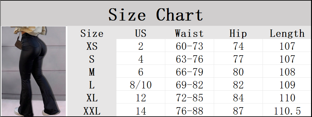 Apperloth Women Faux Leather Bell-bottomed Pants