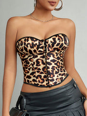 Apperloth Leopard Printed Corset Tunics