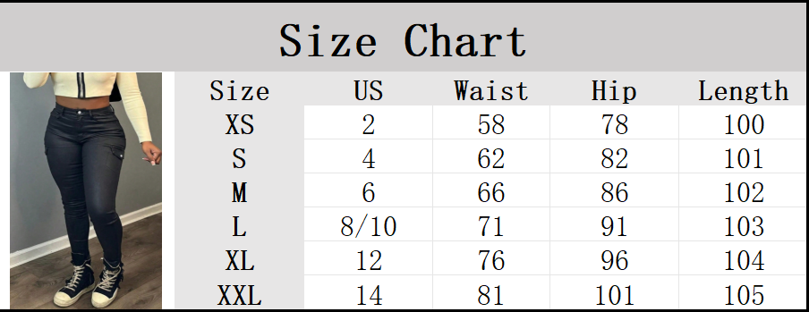 Apperloth Women Black PU Leather Leggings With Pocket