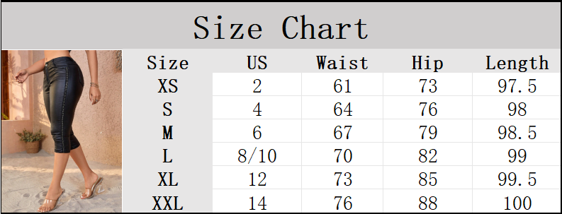 Apperloth Women Sexy Skinny PU Leather Capri Pants