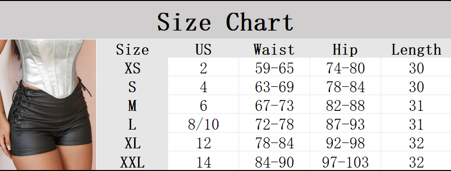 Apperloth Waist Side Lace Up PU Leather Skinny Mini Shorts