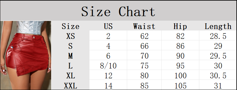 Apperloth Women Red Overlap Waist PU Leather Mini Skorts