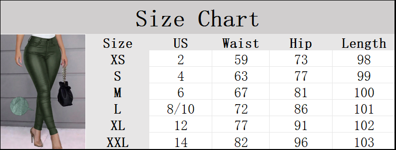 Apperloth Women Army Greedn High Waist PU Leather Leggings