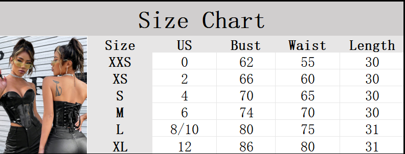 Corsé de piel sintética charol Apperloth para mujer con escote pronunciado