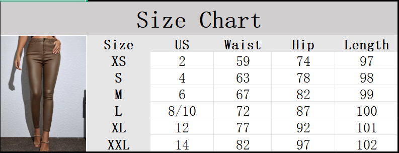 Apperloth A Women Punk High Waist Thermal Lined PU Leather Skinny Cropped Pants