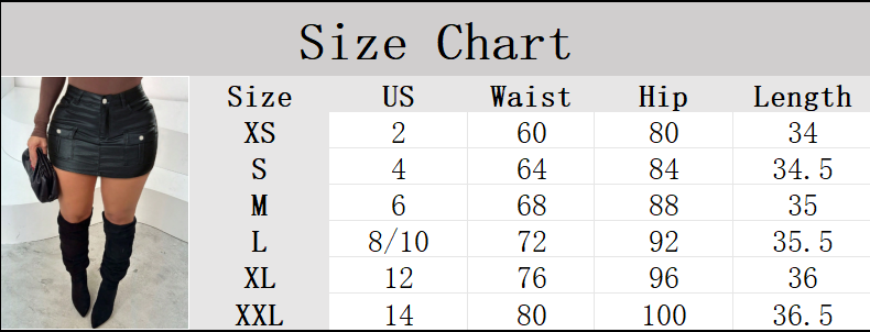 Apperloth Women Sexy Bodycon PU Leather Mini Skirts With Pockets