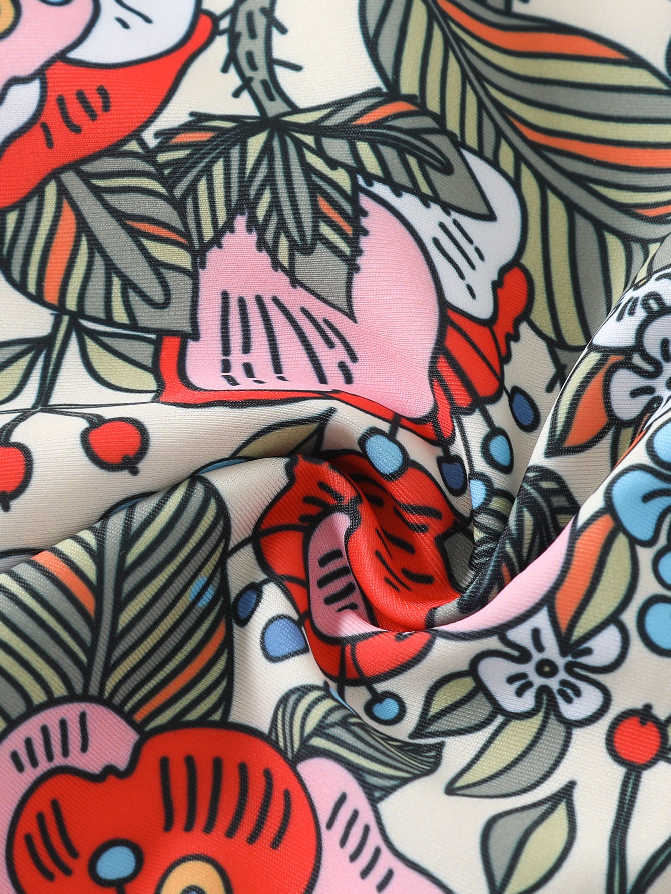 Women's Floral Print Competitive Two-Piece Swimsuit - Long Sleeve Sun Protection Quick-Dry Athletic Training Swimwear Set